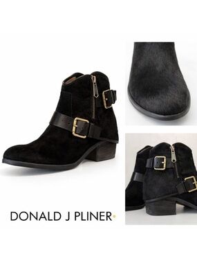 Donald J Pliner Western Couture Collection Dalis Boots Black Pony Hair Sz 7